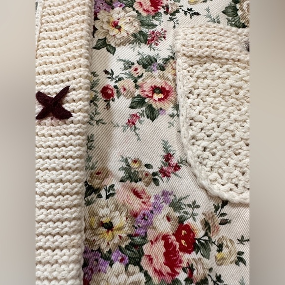 Anthropologie HWR Monogram Floral Front Knit Cardigan - Picture 6 of 13